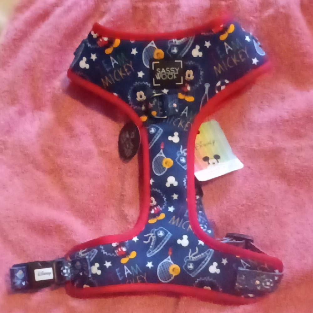 Disney - Sassy Woof Adjustable Harness with Red and Blue Accents
